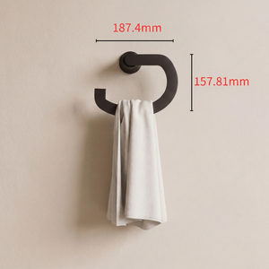 Matte <b>Black</b> Wall Mounted <b>Towel</b> Ring Zinc Alloy Hand <b>Towel</b> <b>Holder</b> Modern Bathroom Hotel - Product Image 4