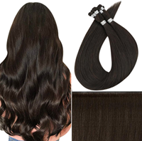 Extensions de cheveux humains Remy 12A sans couture, alignées sur les cuticules, double trame, brun naturel, lisses comme des baguettes