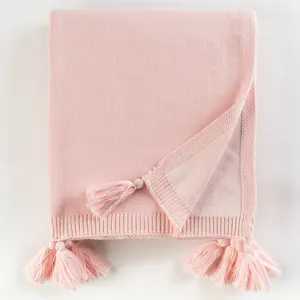 Throw Blanket 100% Bamboo Fiber Zipper Bag Modern Baby Blanket Solid Knitted Comfortable four season using