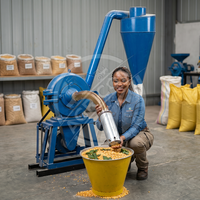 Moulin à disques diesel pour maïs et céréales, capacité 800 kg/h, 20-80 mesh, avec tamis de 0,2-6 mm pour la transformation des aliments