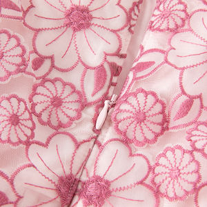 DB2235578戴夫贝拉夏季女婴可爱网眼公主裙儿童女童紫色花朵刺绣装饰连衣裙 - Product Image 6