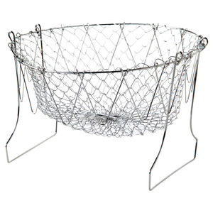 Pliable vapeur rinçage souche acier inoxydable pliant panier à frire passoire tamis maille passoire cuisine cuisine accessoires outils - Product Image 4