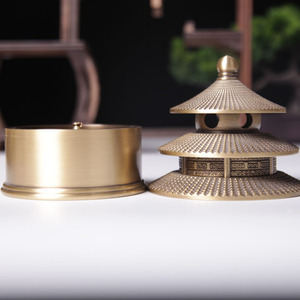 Quemador de incienso del Templo del Cielo de cobre puro, adorno creativo, espiral de incienso para interiores del hogar, purificador de aire, Templo del Cielo - Product Image 1