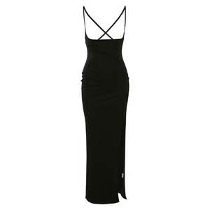 Halter Sexy attaccato Backless Split abiti aderente senza maniche nero Fashion Dress <span class=keywords><strong>Chic</strong></span> inverno 2020 <span class=keywords><strong>abbigliamento</strong></span> donna #0424 - Product Image 5