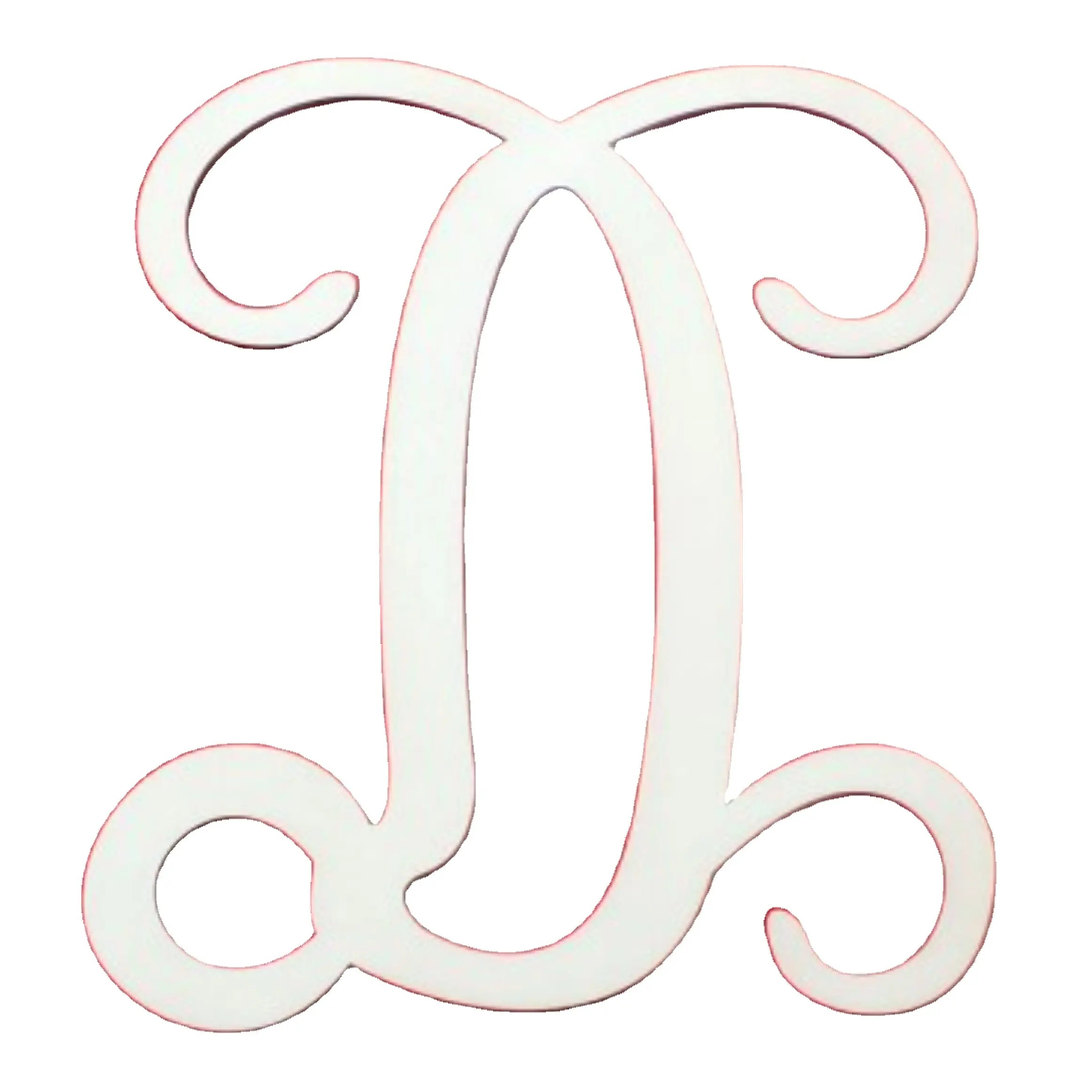 monogram font ornament wood letter D