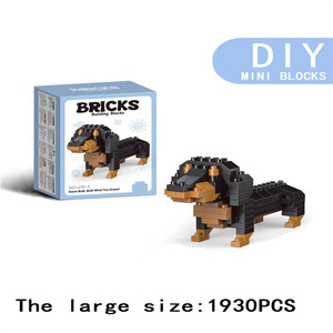 Blocchi di Costruzione ABS per Bassotto, Kit Modello <span class=keywords><strong>3D</strong></span> Fai-da-Te Educativo, Decorazione da Scrivania, <span class=keywords><strong>Puzzle</strong></span> Regalo per <span class=keywords><strong>Adulti</strong></span> - Product Image 3
