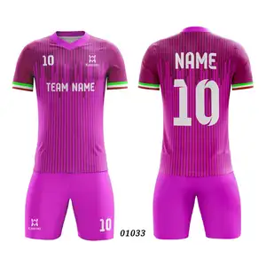 Großhandel benutzerdefiniertes Fußballtrikot-Uniform für Herren Damen und Jungen personalisiertes Shirt und Shorts mit Namen Nummer Schuluniform