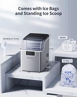 Fabricants de glace de comptoir portables Ecozy, 44 lb, 24 cubes prêts en 13 minutes, 2 façons d'ajouter de l'eau, machine à glaçons autonettoyante