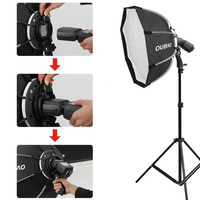 Triopo KS55 65 90 120cm oktagonal portabel, aksesori Studio foto kamera Flash cepat kotak lunak