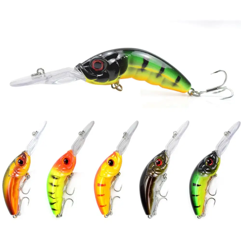 Curva Mergulho Lip Worm Isca 10CM 13G Shrimp lure Minnow Flutuante Artificial Bass Fish Combater Iscas de Pesca de Água Profunda Crankbait