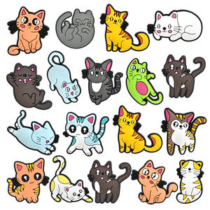 Cat Series Cute 3D Lovely Shape <b>Soft</b> PVC Rubber Unisex Garden <b>Shoes</b> Buckle Decoration Clog Charms - Product Image 1