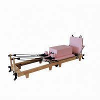 Machine de Pilates Reformer Durable, Réglable, en Chêne, Pliable, Portable, pour la Maison, Yoga, Fitness, Entraînement