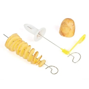 Cortador de patatas en espiral Tornado de acero inoxidable, cortador Manual de verduras con manivela, cortador de patatas en espiral - Product Image 3