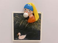 Aimants de réfrigérateur en résine de peinture de renommée mondiale cadre d'art décor magnétique pour un usage domestique pour la cuisine de bureau aimants promotionnels élevés