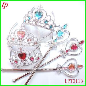 Children's Princess Crown <b>Magic</b> Wand <b>Set</b> Heart Shaped Plastic Resin Hair Accessories For Kids LPT0113 - Product Image 1