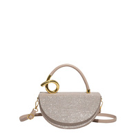Modische Damen-Umhängetasche mit Metallgriff, verstärkter Innenfach, Handtasche für Wochenendausflüge und Dates