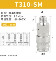 Raccord pneumatique en acier inoxydable CNJS, type européen, raccord rapide pour conduite d'air, adaptateur de raccordement, embout de tuyau de 6/8 mm pour compresseur d'air