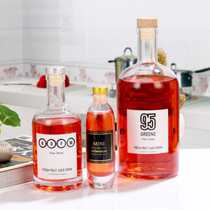 Recyclable 200ml 375ml 500ml 700ml 750ml 1000ml Bouteilles de vin en verre Vodka Whisky <span class=keywords><strong>Rhum</strong></span> Bouteille en verre avec liège - Product Image 3
