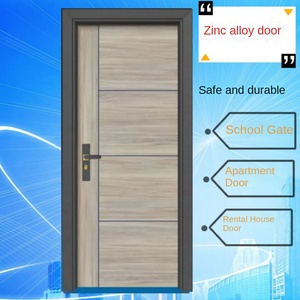 Puerta interior de madera y plástico impermeable y a prueba de termitas diseño de lujo puerta de madera China fábrica apartamento de color moderno - Product Image 5