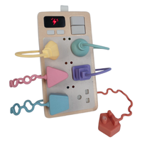 Jouet éducatif précoce en bois, design original, avec 6 fiches assorties en silicone, lumières et sons, pour développer les capacités motrices des enfants