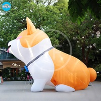 Perro de Mascota de dibujos animados inflable, perro inflable personalizado para decoración publicitaria, modelo inflable de perro bonito con luz Led