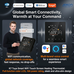 Termostato de Calefacción por Suelo Radiante Eléctrico K7 Tuya WiFi con Pantalla Táctil a Color, 16A 3200W, con Cable Sensor de 3 Metros, Control por Voz con Alexa y <span class=keywords><strong>Google</strong></span> - Product Image 3