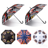 Parapluie de golf entièrement automatique, coupe-vent et imperméable, style sportif, avec impression numérique intégrale, tige en fibre de verre, idéal pour cadeaux d'affaires, personnalisable avec logo