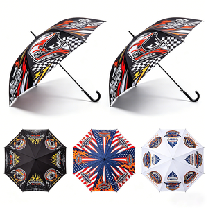 Parapluie de golf publicitaire à ouverture automatique, coupe-vent, imperméable, style sportif, pour compétition, avec impression numérique intégrale et logo - Product Image 2