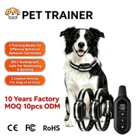 Trainingshalsband 3-Kanal Fernbedienung Schock Vibration Piepton Anti-Bell Wasserdicht IP67 Wiederaufladbar Weich für Hunde Haustierverhalten