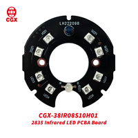 CGX CGX-38IR08S10H01 SMD 2835 LED Infrarrojo PCBA, Placa PCB Personalizada, Sensor Fotodiodo, Accesorios CCTV, Iluminación para Cámaras de Seguridad