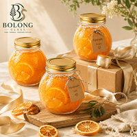 Pot en verre vide personnalisé avec logo, écologique et recyclable, 3 tailles, forme orange, couvercle en bambou, emballage pour bougie