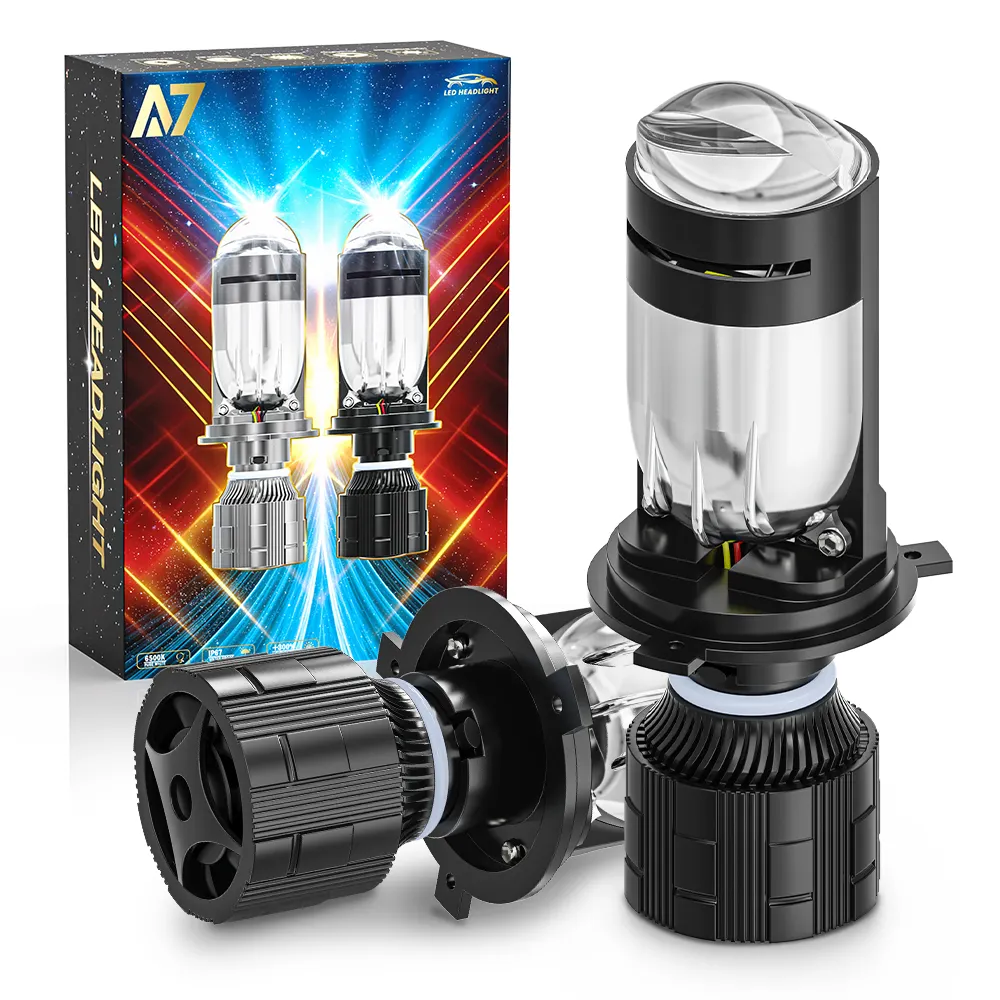 YOBIS lampu depan lensa proyektor Led, lampu depan mobil motor Universal H4 harga pabrik