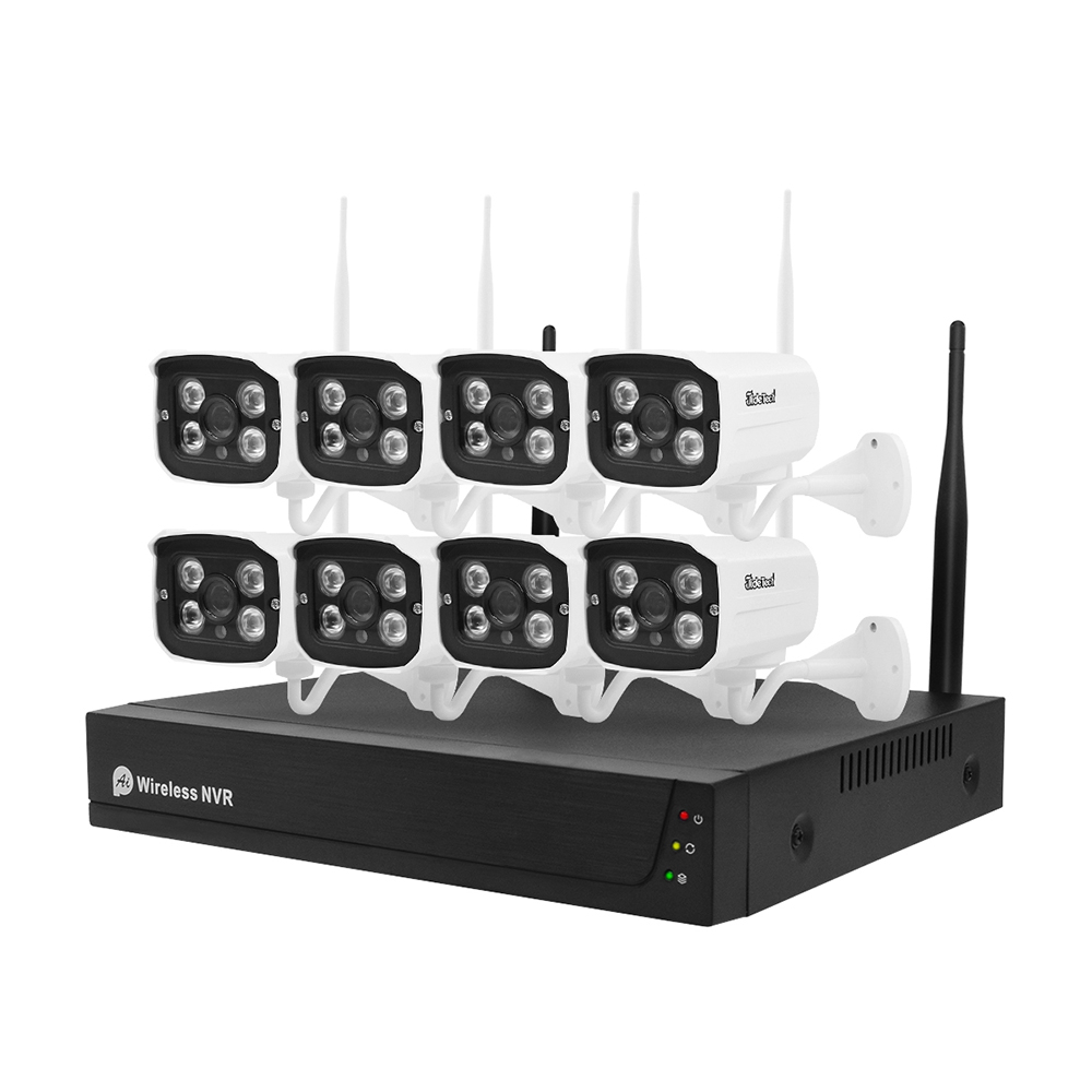 Jidetech 실내 및 실외 CCTV WIFI 무선 보안 카메라 시스템 8CH 1080P Wifi 보안 IP 카메라 세트 NVR 키트