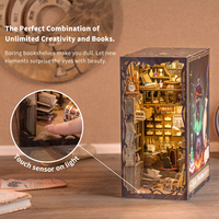 Kit d'angle de bibliothèque DIY, mini maison de poupée, housse anti-poussière pour la maison, jouet de construction de maquettes, cadeau, Potioneer Magique