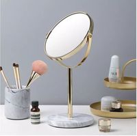 Miroir de maquillage à base de marbre de haute qualité Miroir de coiffeuse de table Art déco Miroir à main personnalisé pour les chambres