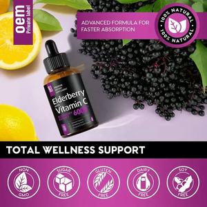 Extracto de baya del Saúco personalizado, 6000mg, suplementos líquidos orales de Baya del Saúco, soporte inmunológico, gotas negras de Baya del Saúco con vitamina C - Product Image 5