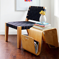Petite table à thé minimaliste design en forme de N, table d'appoint moderne de style nordique, table basse pour canapé, table de salon en bois massif
