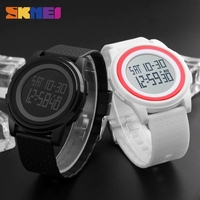 Jam Tangan SKMEI 1206 Dial Bulat Besar dengan Jendela, Jam Digital Sport Pria dengan Tali PU, 5 Pilihan Warna, Relojes Para Hombres