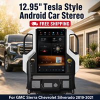 Autoradio Android Auto d'usine 12,95 pouces pour GMC Sierra Chevrolet Silverado 2019-2021 Style Tesla 4+64G CarPlay sans fil DSP GP
