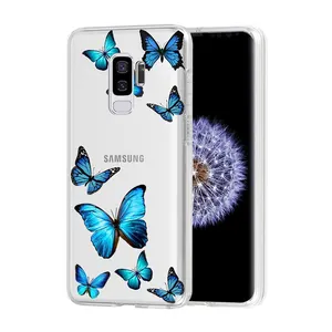 Ốp Lưng Điện Thoại Hình Con Bướm Màu Xanh Trong Suốt Ốp Lưng Mềm TPU Bảo Vệ Cho Samsung Galaxy S9 Plus