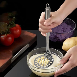 <span class=keywords><strong>Presse</strong></span> alimentaire de cuisine Outil de <span class=keywords><strong>purée</strong></span> de pommes de terre Heavy Duty Handheld Manual Baby Food Vegetable Masher Stainless Steel Pommes de terre Masher - Product Image 5
