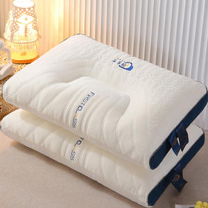 La última almohada de plumas bordada Piel antialérgica Cuidado del cuello Hotel Látex no deformación almohada de cama de lujo - Product Image 3