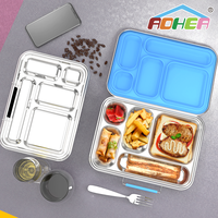 Boîte à lunch en acier inoxydable Shangjie pour enfants, anti-fuite, portable, en métal, avec design pliable et matériau en silicone