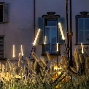 Lumières de jardin LED solaires étanches pour l'extérieur Lumière de paysage solaire pour la décoration des sentiers de villa Blanc froid