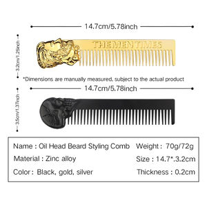 Peigne professionnel vintage pour moustache et barbe - Peigne à dents larges pour hommes pour les coiffures pompadour, undercut et slick back - Product Image 5