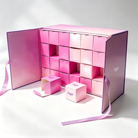 Boîte de calendrier de l'avent personnalisée, boîte en papier de luxe avec fermeture magnétique, 24 jours, parfum, bijoux, cosmétiques, jouets, emballage de produits, boîte cadeau