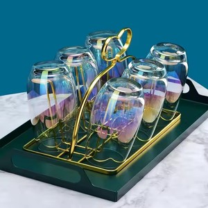 Ensemble de tasses en <span class=keywords><strong>verre</strong></span> <span class=keywords><strong>à</strong></span> boire de l'eau en cristal <span class=keywords><strong>irisé</strong></span> Highball pour l'eau, le jus, les boissons, le <span class=keywords><strong>verre</strong></span> <span class=keywords><strong>à</strong></span> <span class=keywords><strong>vin</strong></span> Mojito - Product Image 2