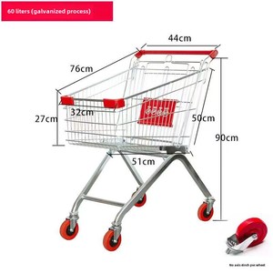 सुपरमार्केट मॉल हैंडहेल्ड पुश कार्ट परिवार सुविधा के लिए बच्चों की छोटी शॉपिंग ट्रॉली फैक्ट्री - Product Image 4
