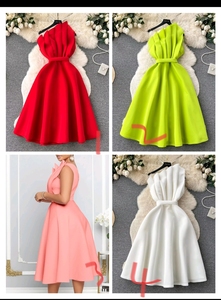 Abito Midi Vintage di Alta Qualità per Taglie Forti, Senza Spalline, Senza Maniche, Stile Impero con Pizzo 3D, Vestito Elegante da Donna - Product Image 3