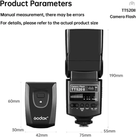 Flash Inalámbrico Original Godox TT520II para Cámara, Speedlite Thinklite con Señal Integrada de 433MHz para Cámaras DSLR Pentax y Olympus